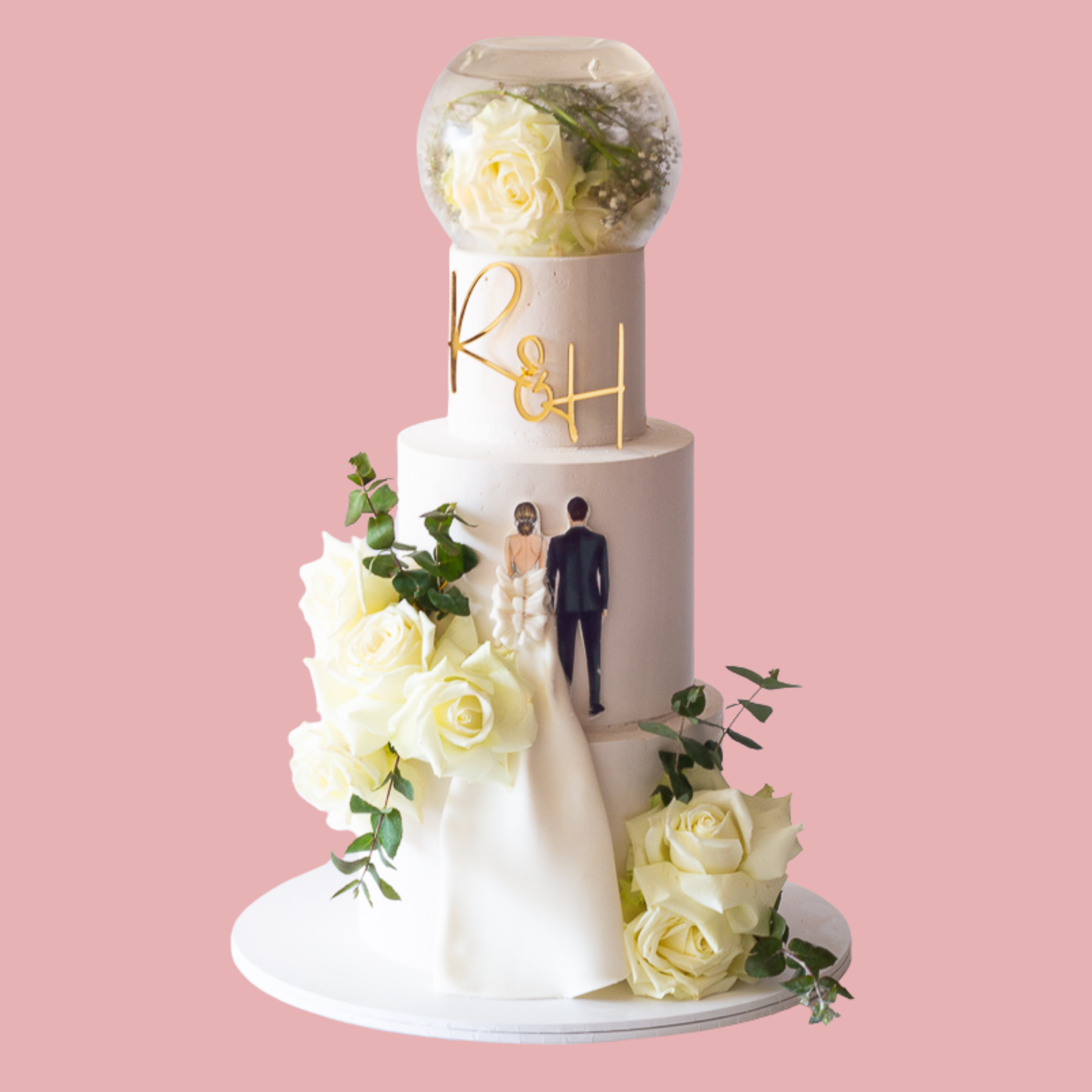 Bride and Groom Wedding Cake